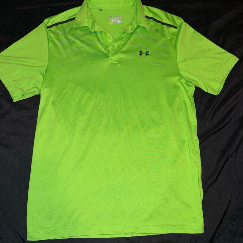 Under Armour Men’s Bright Lime Green Performance Golf Polo Size Med